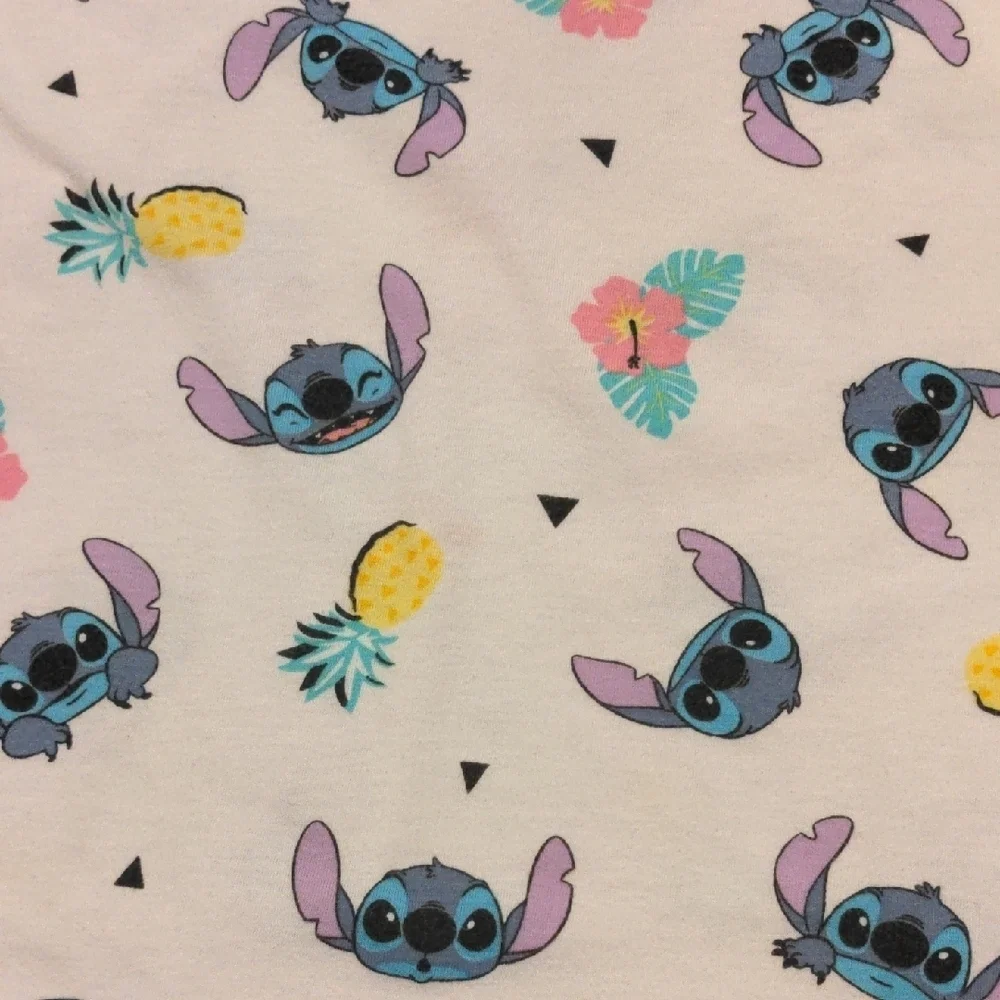 Disney Kids Tank Top - White with Blue and Pink Stitch Design
